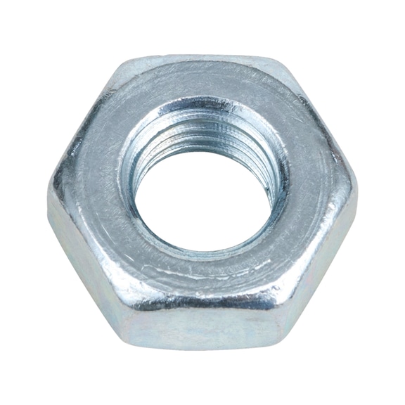 Hexagon nut with left-hand thread DIN 934, steel I8I, zinc-plated, blue passivated (A2K) - 1