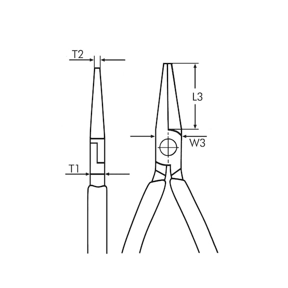 VDE snipe nose pliers DIN ISO 5745, IEC 60900 - SNPNOSEPLRS-VDE-SR-L200MM