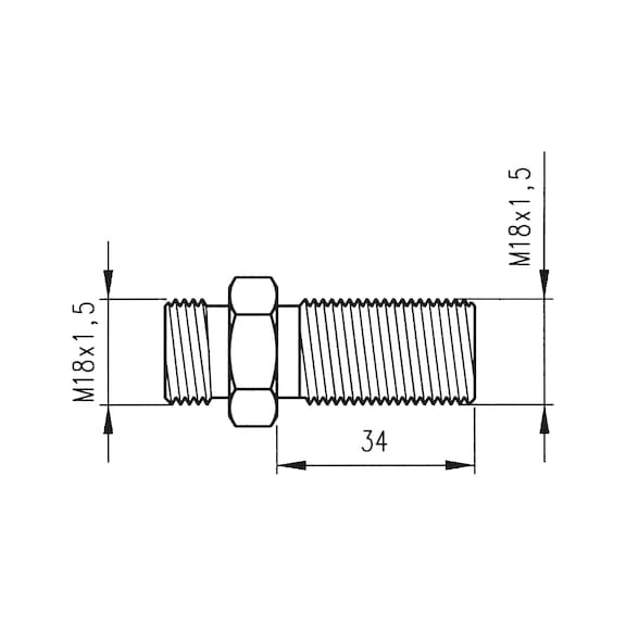 Adapter für Luft-Spiralleitungen UNI - ADAPT-F.LUFTSPRLLTG-UNI-M18X1,5-34MM