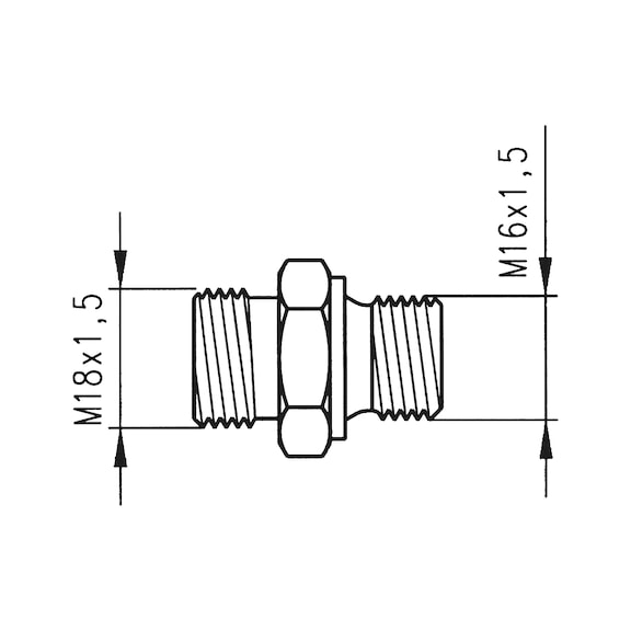 Adapter für Luft-Spiralleitungen UNI - ADAPT-F.LUFTSPRLLTG-UNI-M16X1,5