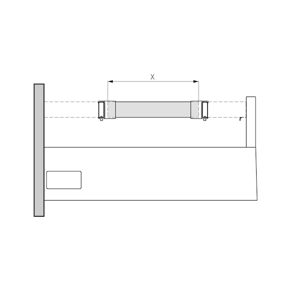 Staffa per divisorio per ringhiera rettangolare  - 2