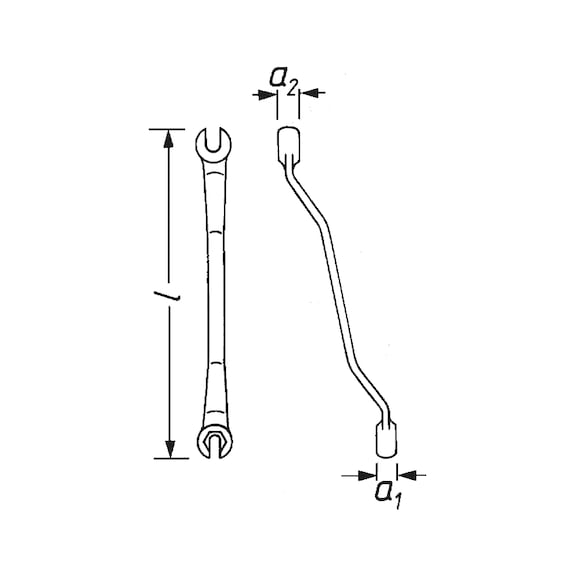 Offener Doppel-Ringschlüssel für Bremsleitungs-Verschraubungen - 2