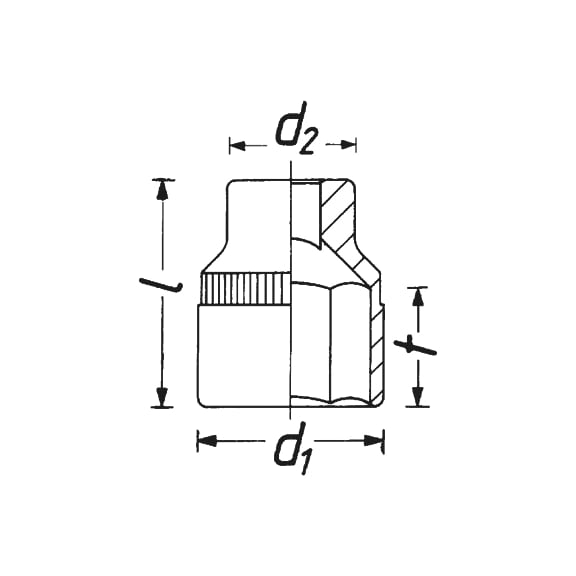 Bi-hex socket wrench insert, US dimensions - 2
