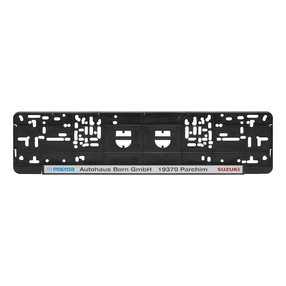 Complete printed Classic number plate holder - NPH-COMPL-PLT/STR-3COL-CLASSIC-520MM