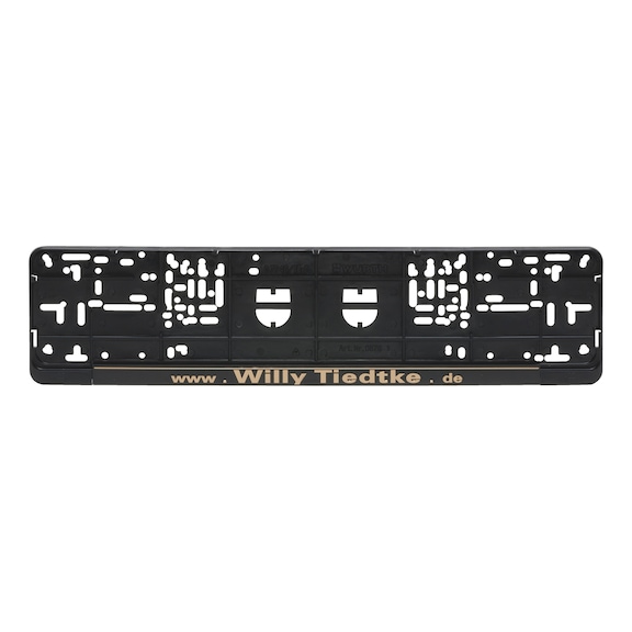 Complete printed Classic number plate holder - NPH-COMPL-PLT/STR-GOLD-RSD-CLASSIC-520MM