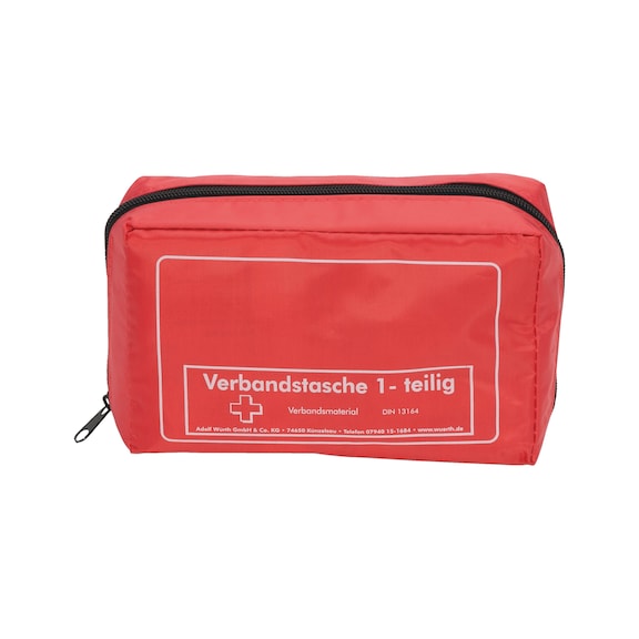 Unprinted car first aid bag, one piece In accordance with DIN 13164-2022 - 1STAIDBG-UNPRNT-RED-1PCE