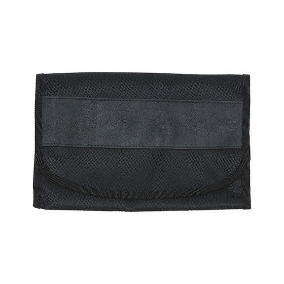Wagenpapiertasche Nero unbedruckt aus schwarzem Nylon kombiniert mit Kunstleder - WGPAPTASH-NERO