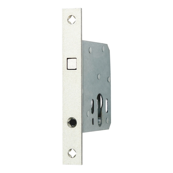 Sliding door mortise lock with circle bolt and CK punch - MORTSLOK-CRCBLT-PC-SILVER-(NI)-20MM