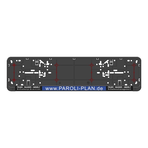 Complete printed Twin-Fixx number plate holder - NPH-COMPL-PLT/STR-2COL-TWINFIXX-520MM