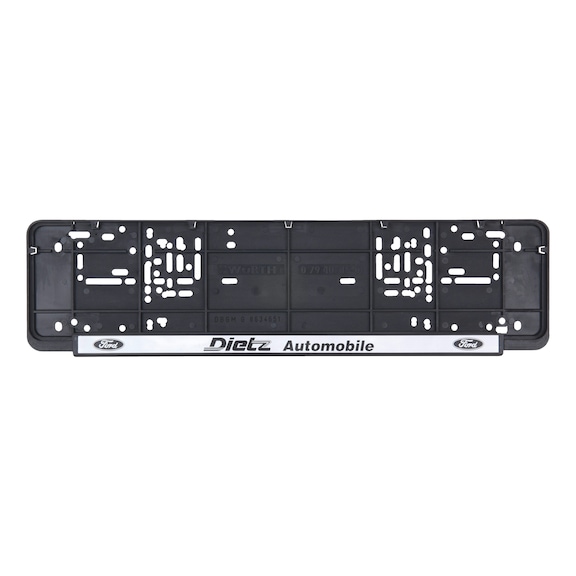 Complete printed Classic number plate holder - NPH-COMPL-PLT/STR-SILV-NEG-CLASSIC-460MM