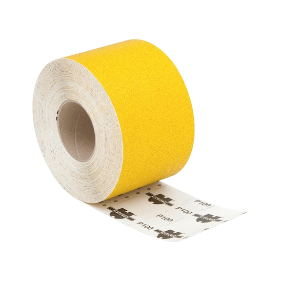 Wood sandpaper roll alu-oxide yellow - DSPAP-YELLOW-ROLL-P100-115MMX50M