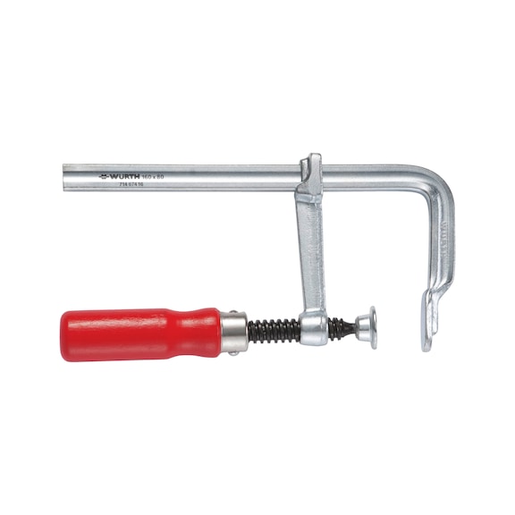 Solid steel screw clamp with wooden handle - 1