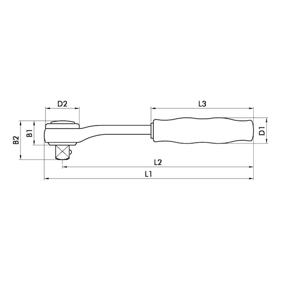 1/4 inch ratchet With turntable switching - RTCH-1/4IN-72TEETH-135MM