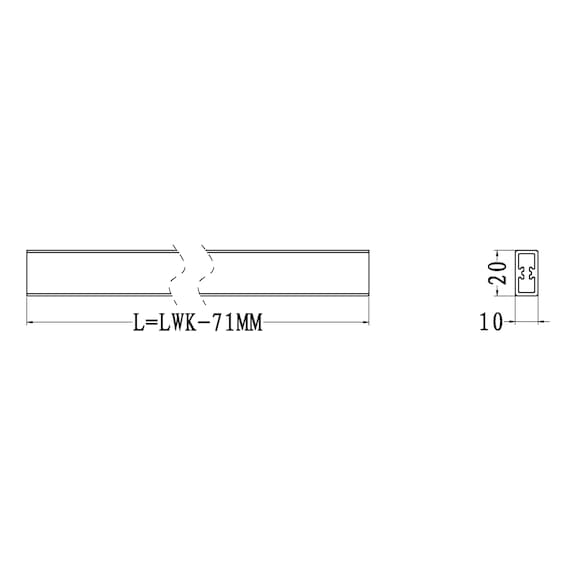 Profilé de cache pour tiroir Slidebox H135 - 4