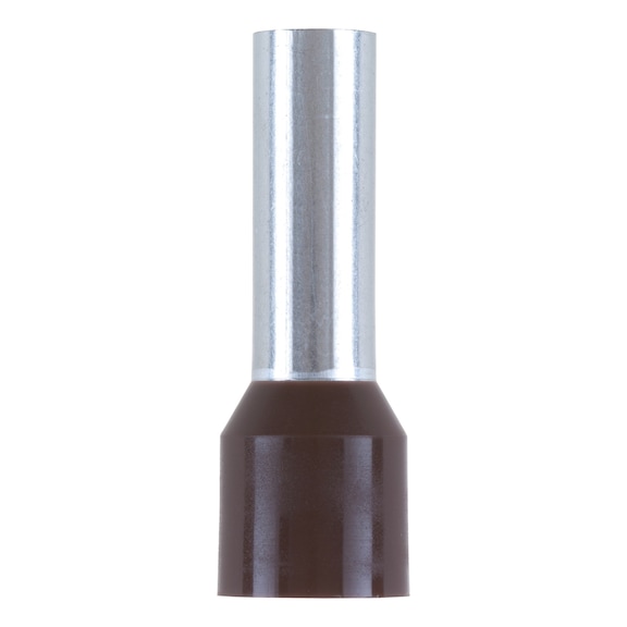 Wire end ferrule with plastic sleeve - WENDFER-CU-(J2N)-BROWN-25X22