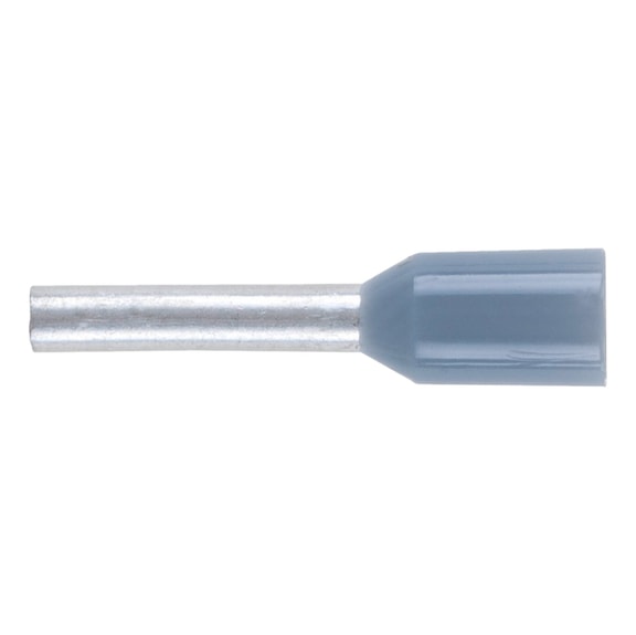 Wire end ferrule with plastic sleeve according to DIN 46228 Part 4 - WENDFER-DIN46228-CU-(J2N)-GREY-0,75X8,0
