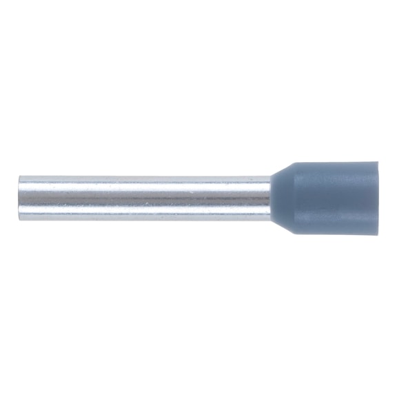 Wire end ferrule with plastic sleeve according to DIN 46228 Part 4 - WENDFER-DIN46228-CU-(J2N)-GREY-4,0X18,0