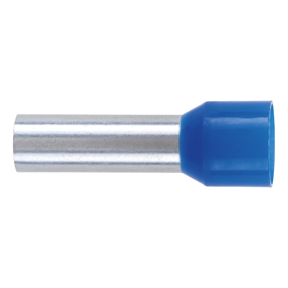 Wire end ferrule with plastic sleeve according to DIN 46228 Part 4 - WENDFER-DIN46228-CU-(J2N)-BLUE-16,0X18,0