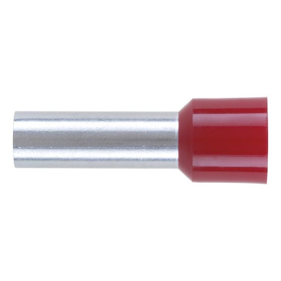 Wire end ferrule with plastic sleeve according to DIN 46228 Part 4 - WENDFER-DIN46228-CU-(J2N)-RED-35,0X25,0