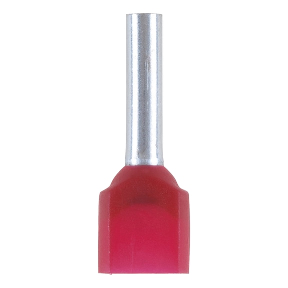DUO wire end ferrule With plastic sleeve - WENDFER-DUO-CU-(J2N)-RED-1,0X10,0
