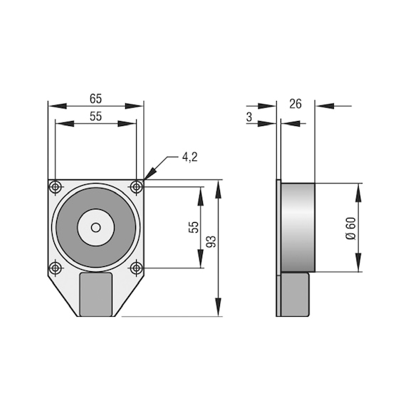 Magnete adesivo THM 425 - 2