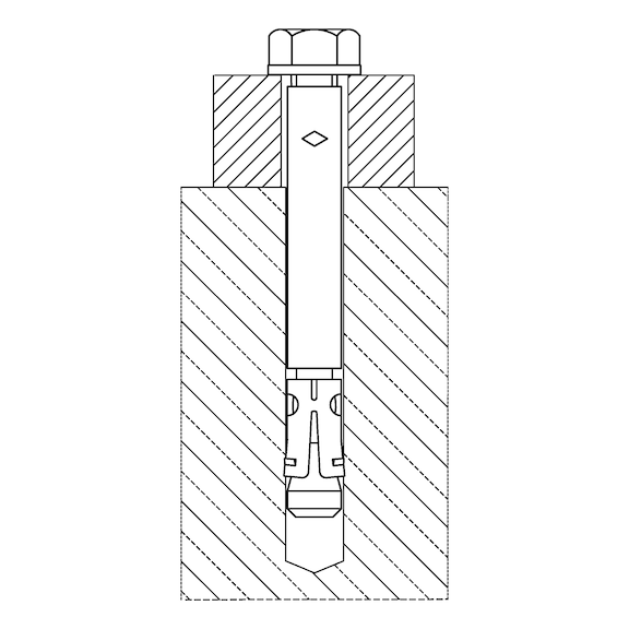 Fixační šroubová kotva s&nbsp;vnitřním závitem W-FAZ-IG/A4&nbsp;– montáž prostrčením - 2
