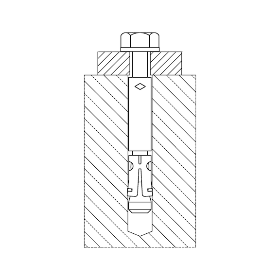 Fixační šroubová kotva s&nbsp;vnitřním závitem W-FAZ-IG/A4&nbsp;– montáž závlačkou - 2