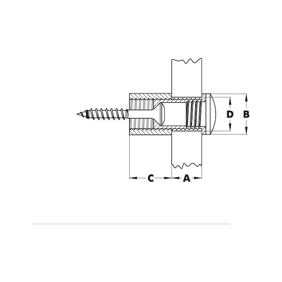 Distanzhalter/Türschildhalter Typ 3 - DISTHALT-TYP3-LARGE-(CR)-D15MM