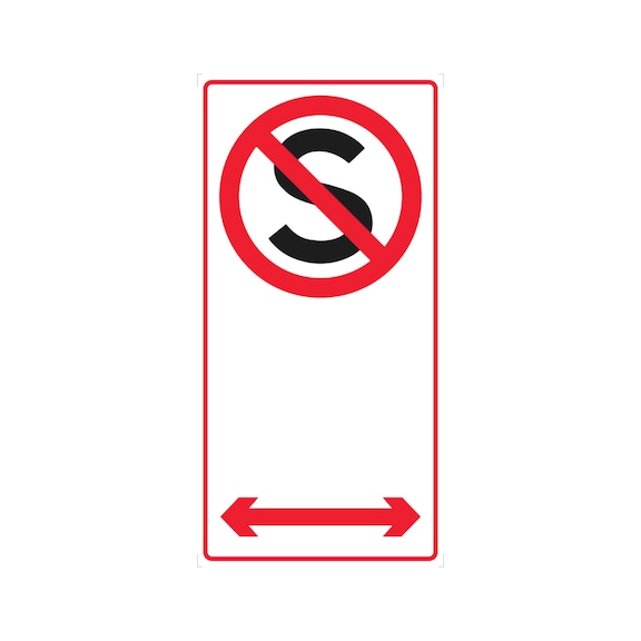 Prohibit Sign -  No Standing - 450X225MM