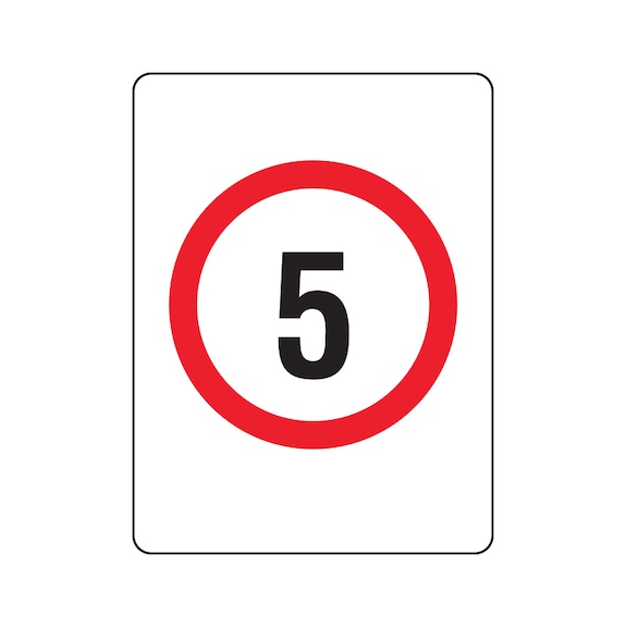 Prohibit Sign - Speed Limit 5KM - 600X450MM