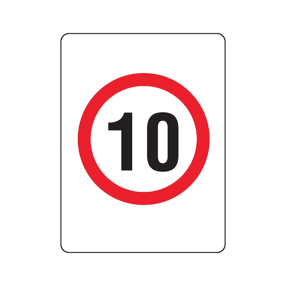 Prohibit Sign - Speed Limit 10KM - 600X450MM