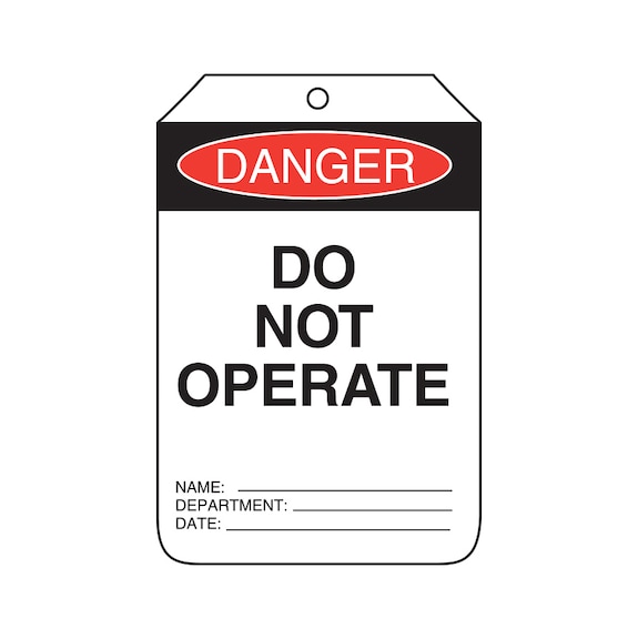 Prohibit Sign - Do Not Operate - 90X140MM