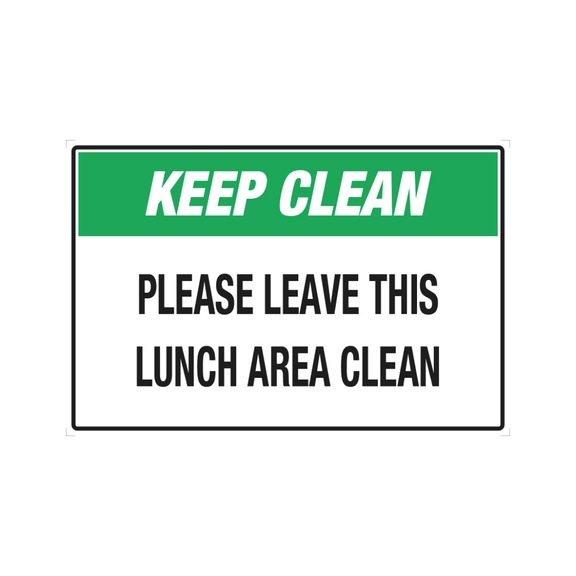 Info Sign - Keep Clean - 450X300MM