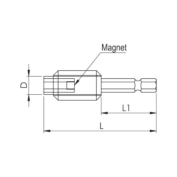 1/4" magnetisk bitholder, E 6.3 Magnetisk - 2