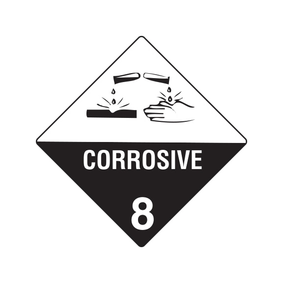 Danger: corrosive (text)