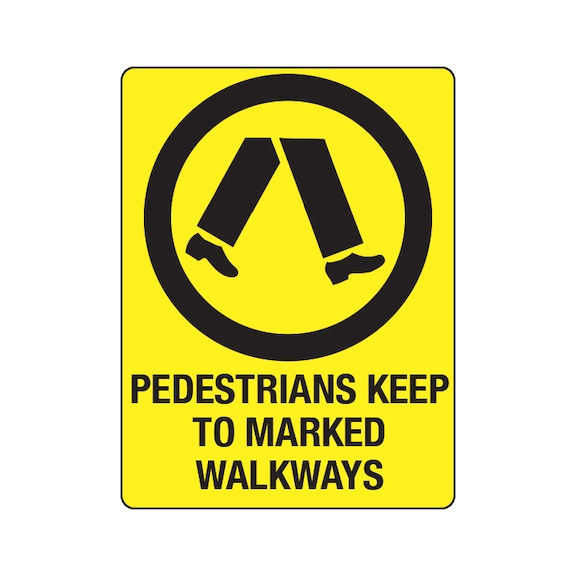 Warning Sign - Pedestrians - 450X300MM