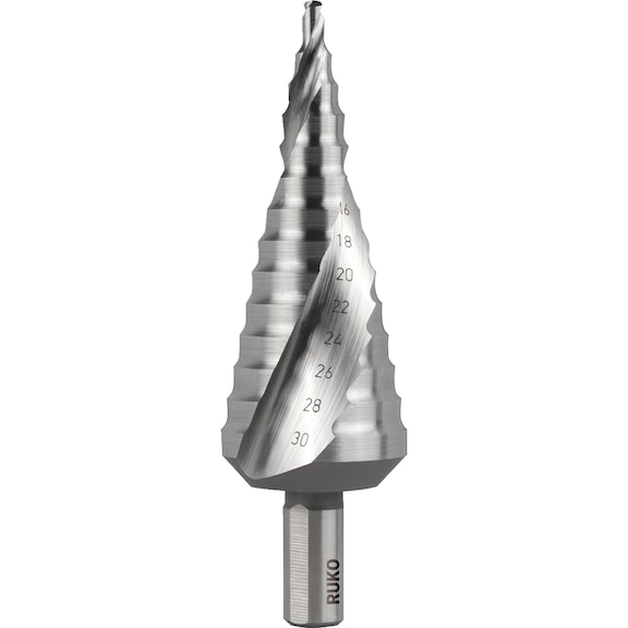 Stepped drill bit, spiral - TWSTSTEPDRILL-RUKO-101052E-HSSE-D4-30