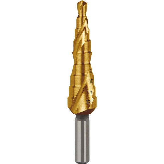 Stepped twist drill HSS TiN Ruko - TWSTSTEPDRILL-RUKO-101050-5T-HSS-D4-12