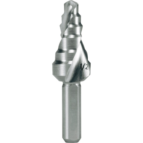 Stepped twist drill HSCo plain inch Ruko - TWSTSTPDRL-RUKO-101707E-HSSE-D3/8-1/2