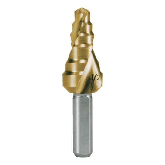 Stepped twist drill HSS TiN inch Ruko - TWSTSTEPDRIL-RUKO-101707T-HSS-D3/8-1/2