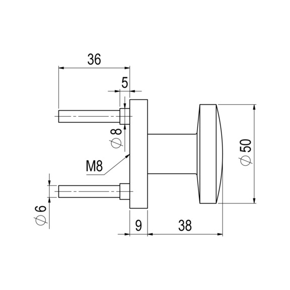 Türdrücker A 510 FS Click - TD-A2-A510/FS-CLICK-WE-ROS-PZ-L/R-MATT