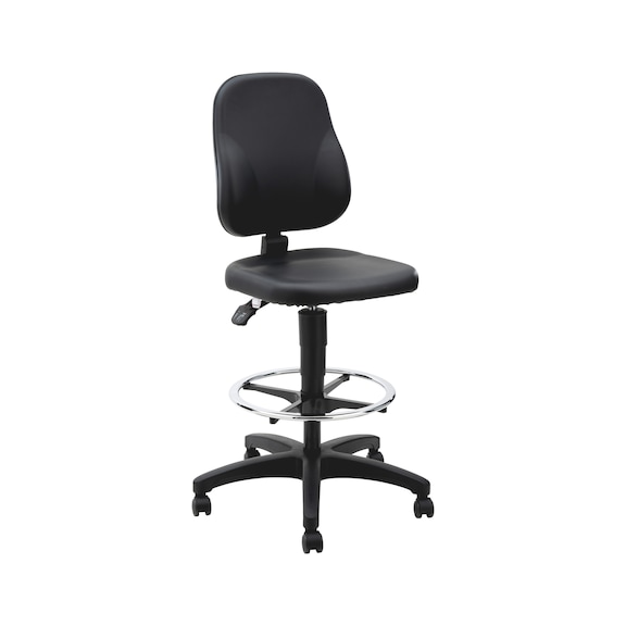 Swivel work chair BASIC with seat-stop castors - 1
