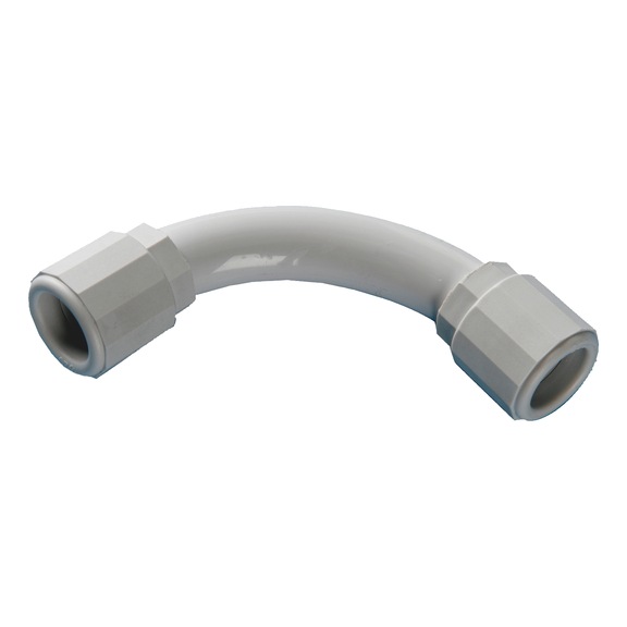 90° elbow for halogen-free rigid pipe 4422 LH IP67 - ELBW-90DGR-F.CND-(PLUG-GRY-HO)-PLA-EN32
