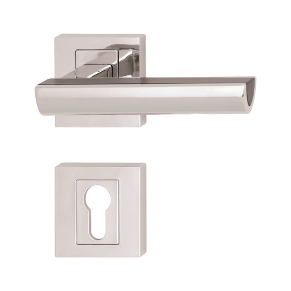 ZD Nuevo door handle, escutcheon fitting - DH-ZD-NUEVO-ROS-CK-(CR)-BLACK