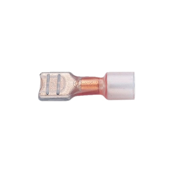 Heat-shrink crimp connector push connector - PSHCON-HSHRTUBE-RED-(0,5-1,5SMM)