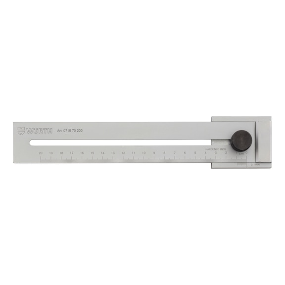 Marking gauge Made of stainless steel with hardened marking edge and millimetre graduation