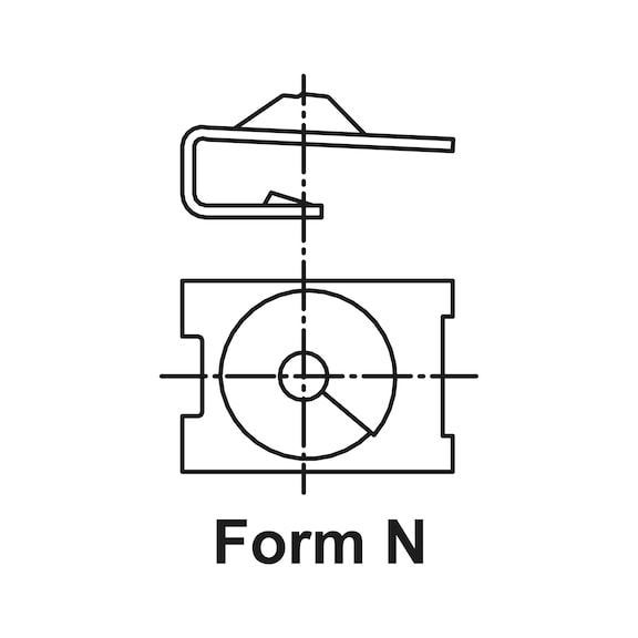 Sheet metal nut, type 4 Shortened rear claw - NUT-SHTMET-OPEL-(A3A)-L24,8MM-D6,3MM