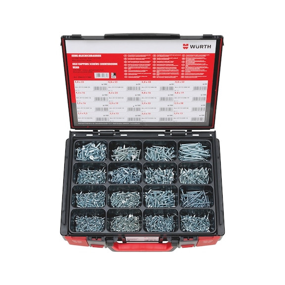 Tapping screw, countersunk head assortment