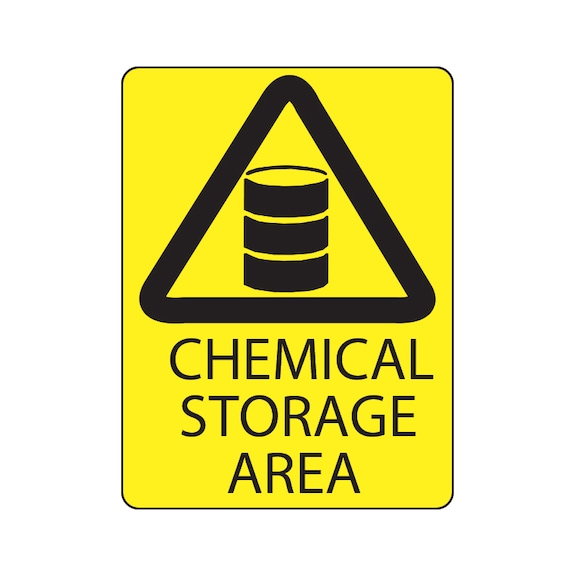 Chemical storage area sign