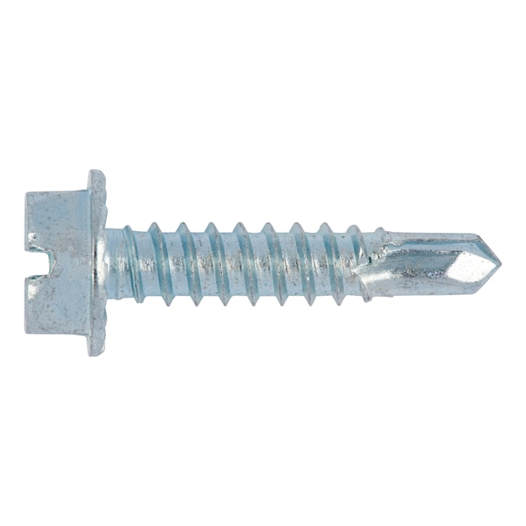 Drilling screw, hexagon head, with collar and slot pias<SUP>®</SUP> - 1